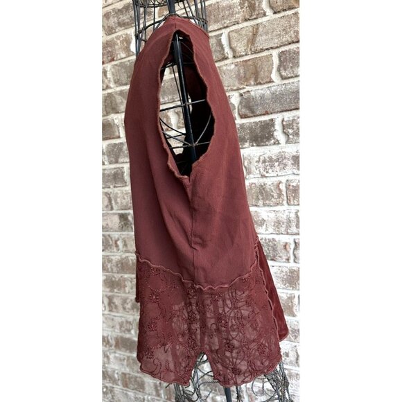 Vintage Nooshin Femme Sleeveless Top Medium Plum Lace Velour Scoop Neck … - Picture 4 of 12